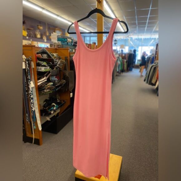 Cherish Ladies Pink Ribbed Maxi Dress - Picture 1 of 2